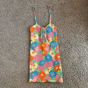 Zara Colorful Floral Mini Dress